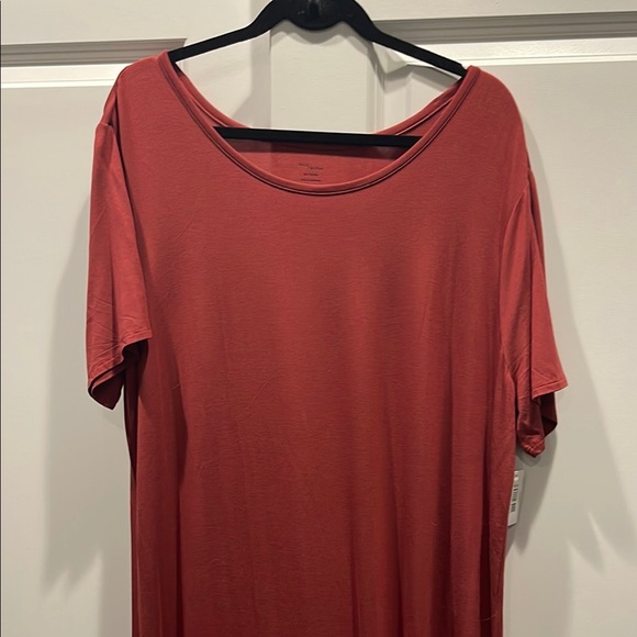 Daily Ritual Red Sheath Maxi Dress Short Sleeve size XXL - Picture 4 of 6